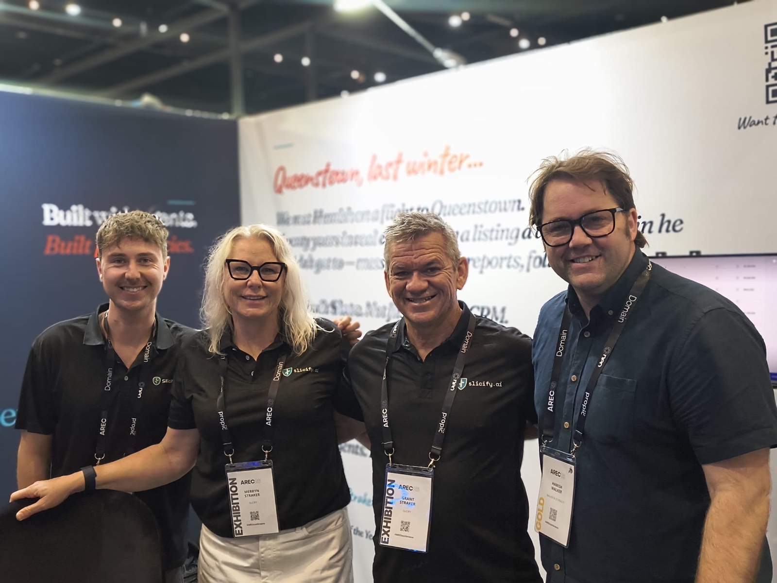 The Slicify team at AREC 2026 — Slate booth, Gold Coast.